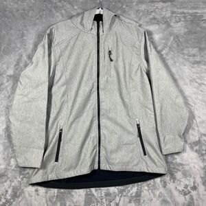 Berne Workwear Women's 2XL‎ Gray Hooded Softshell Jacket Full Zip Fleece Lined